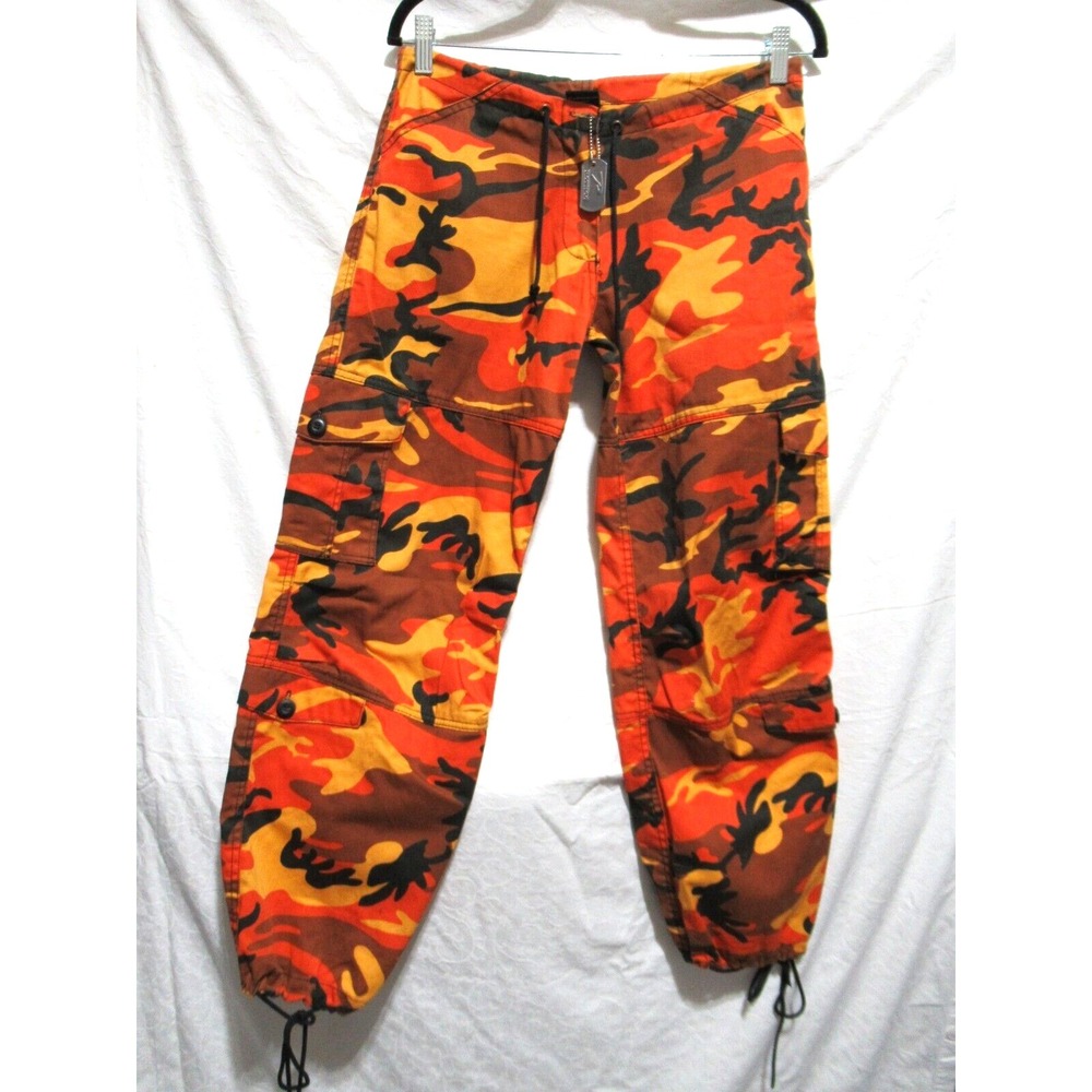 ROTHCO Women's XXS‎ Orange Multicolor Military Tactical Camouflage Cargo Pants